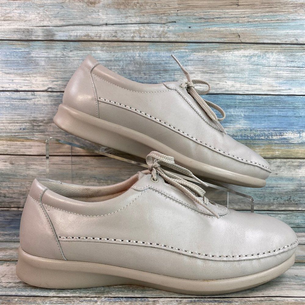 Sas Traveler Women Beige Leather Walking Sneaker Tenn… Gem